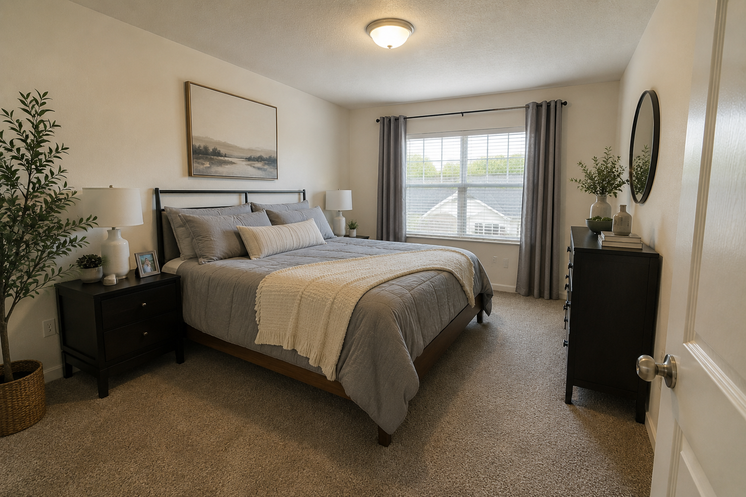 Bedroom in the second unit of a multi-family property