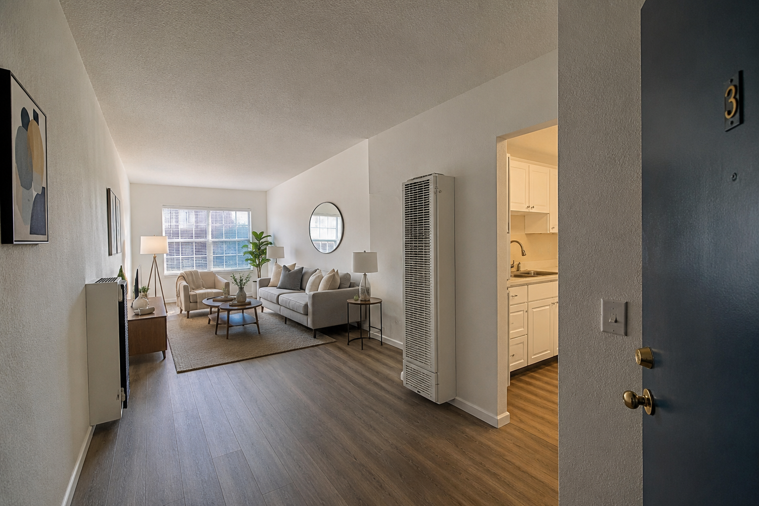 Living room in the second unit of a multi-family property