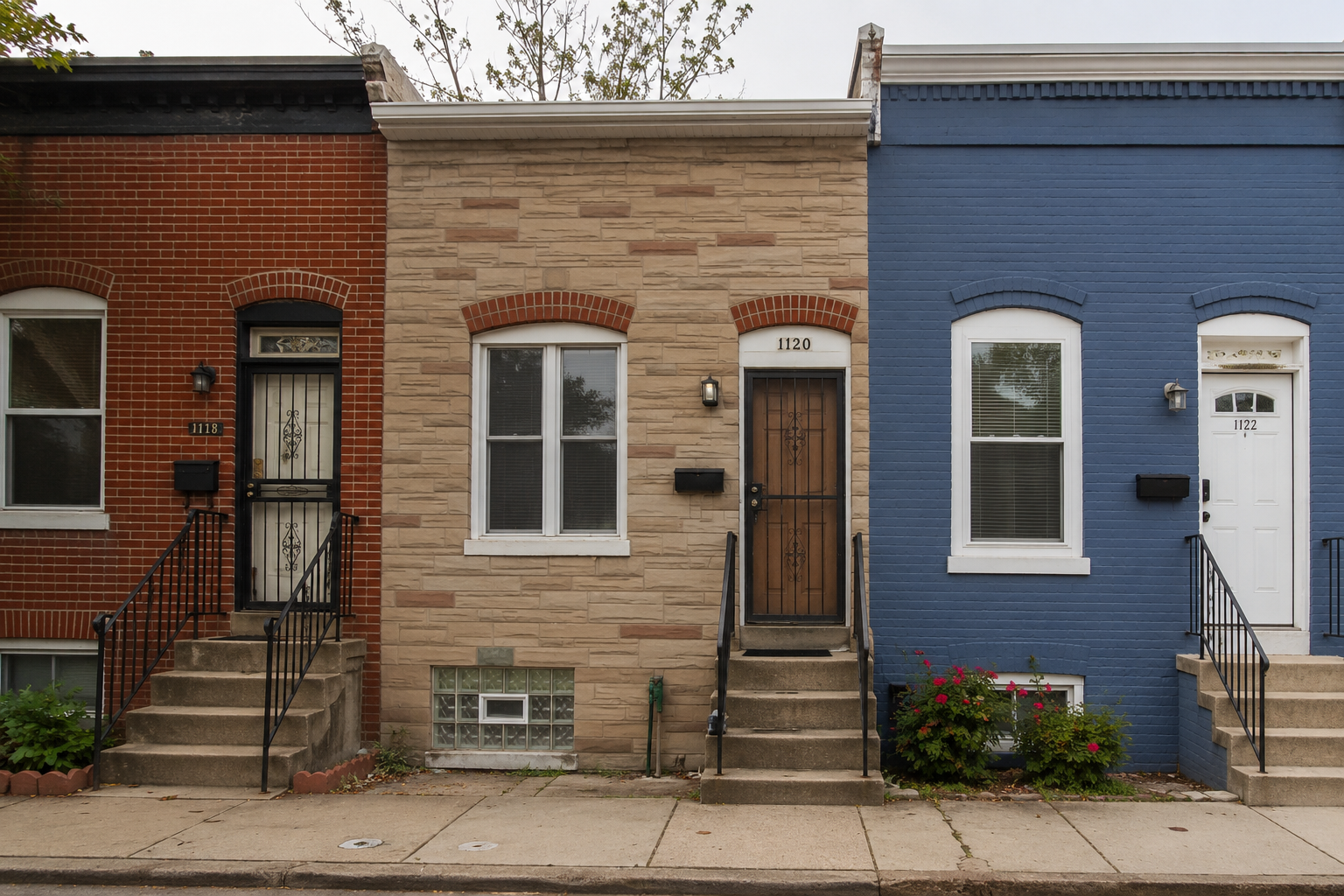 Front exterior of a rowhouse investment property