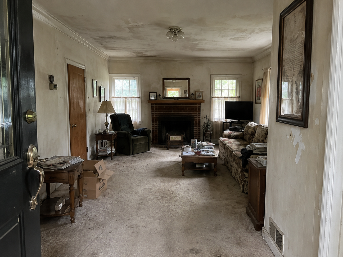 Living room in a single-family investment property