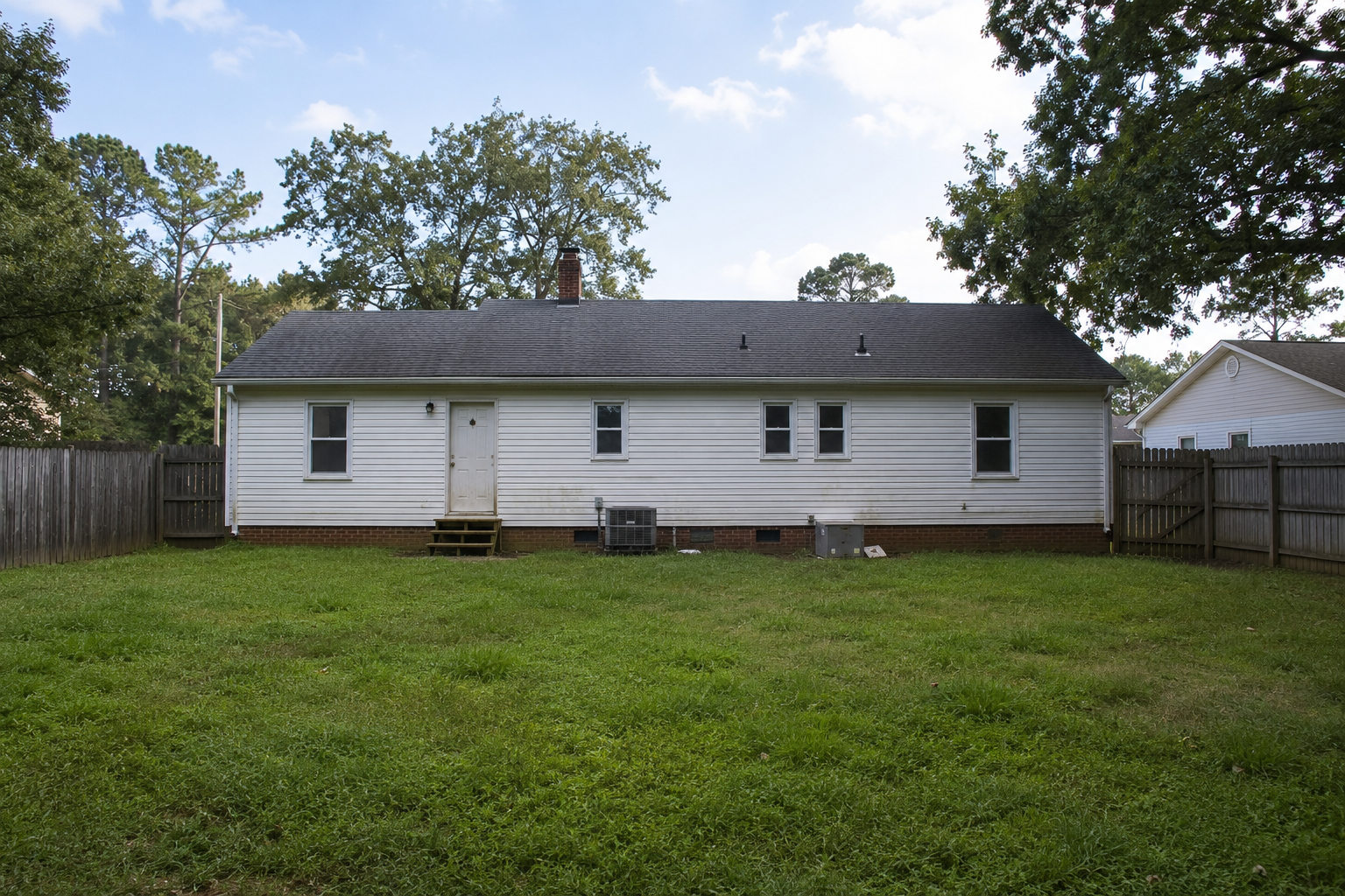 Backyard of a second single-family investment property
