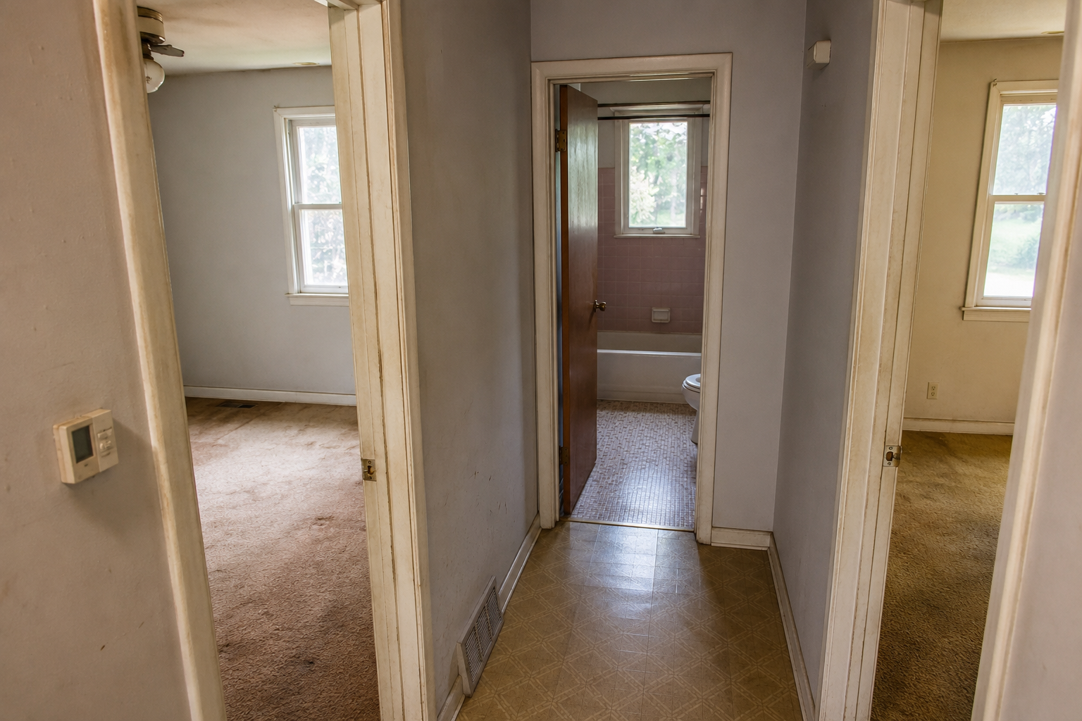 Hallway in a second single-family investment property