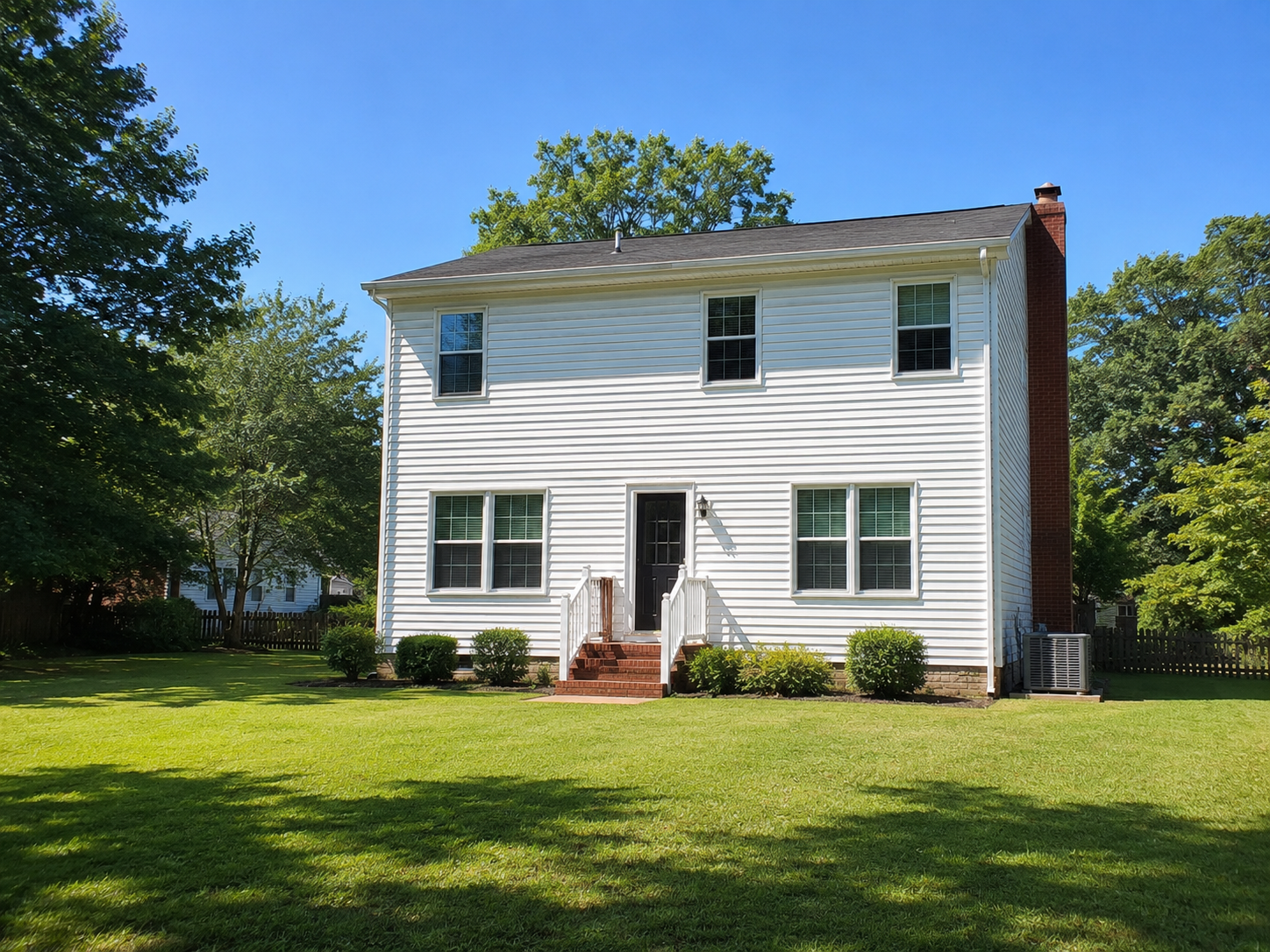 Backyard of a two-story single-family investment property