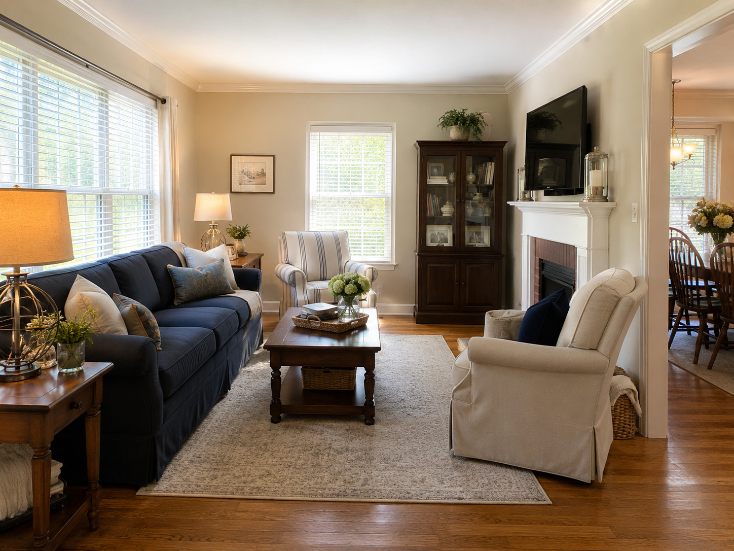 Living room in a two-story single-family investment property