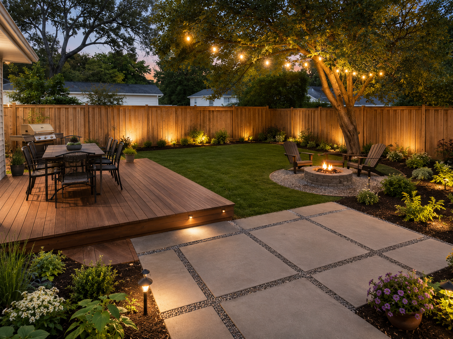 A refreshed backyard after cleanup