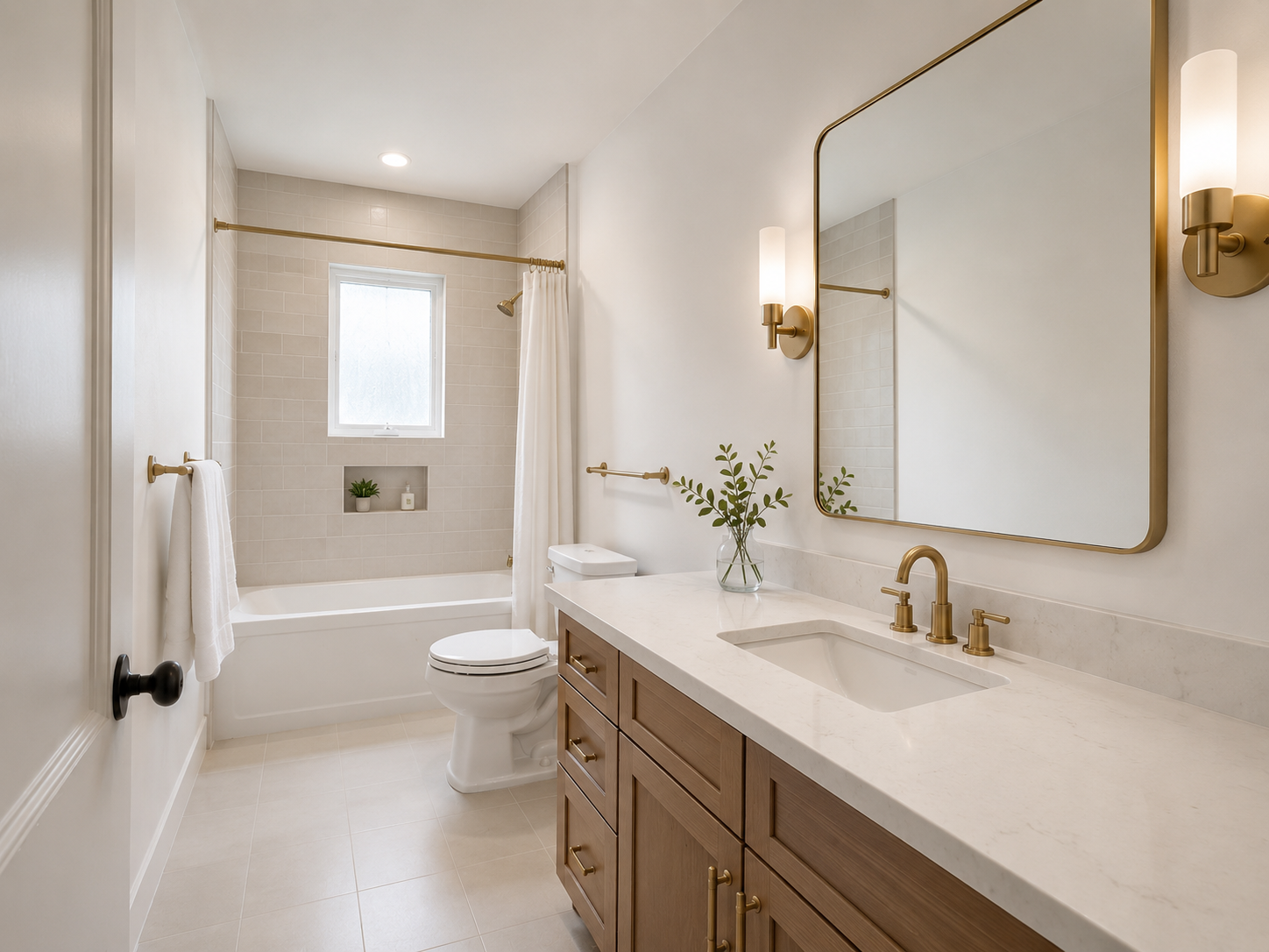 A refreshed bathroom after updates